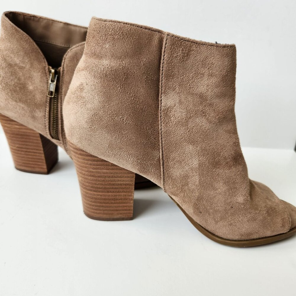 Carlos By Carlos Santana Jade Suede Peep Toe Ankle Booties Cowgirl Festival Boho - Picture 2 of 9